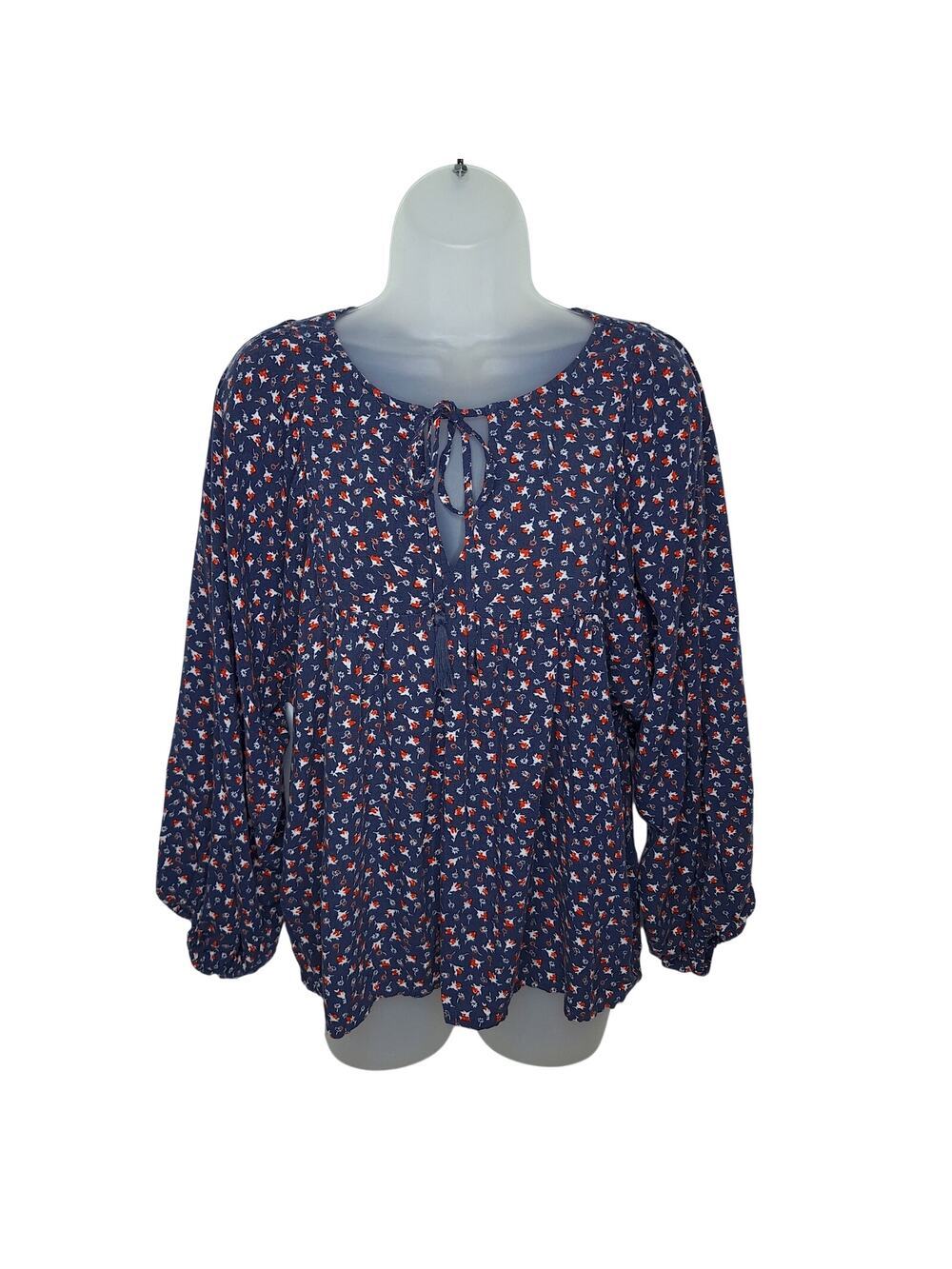 Ralph Lauren Denim & Supply Babydoll Peasant Top XS Ditsy Floral Boho Bib
